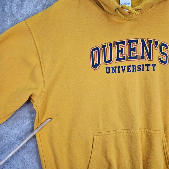Queen's University Hoodie Yellow College Sweatshirt Hooded Pullover Mens Size XL - Picture 2 of 10